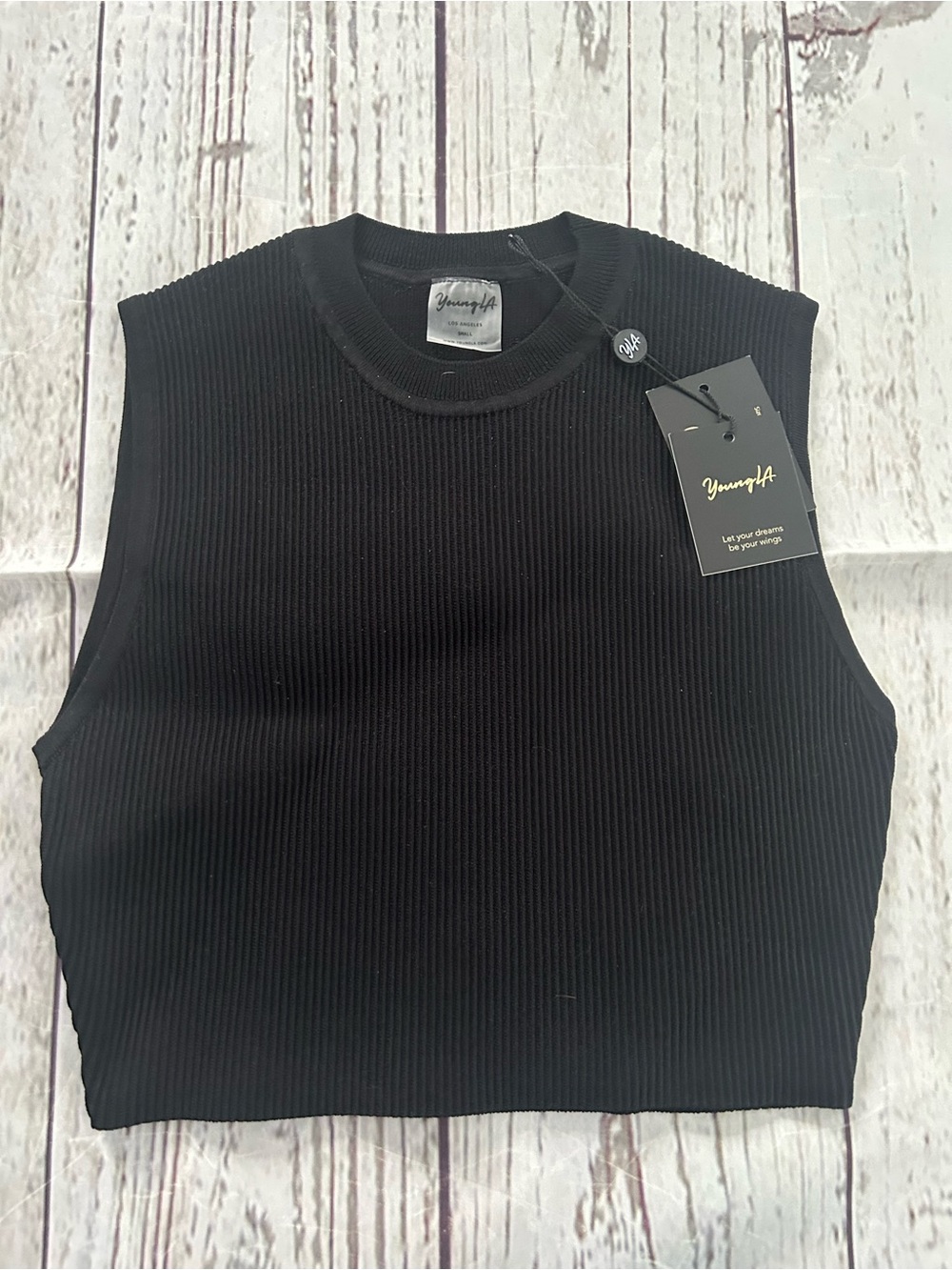 NWT Black Ribbed Crop Top